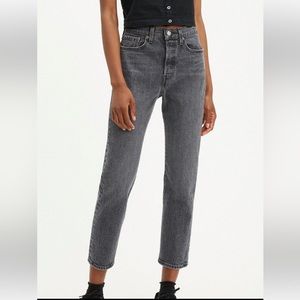 Levi's Wedgie Jeans - Grey Denim (Size 26)